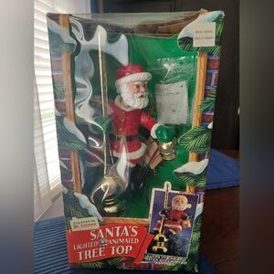 Vintage Mr. Chriatmas SANTA animated Lighted Tree Topper